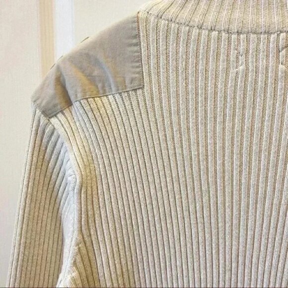 American Rag Mens Sweater 1/4 Zip Ribbed Cotton Pullover Beige Size Large - Picture 10 of 16